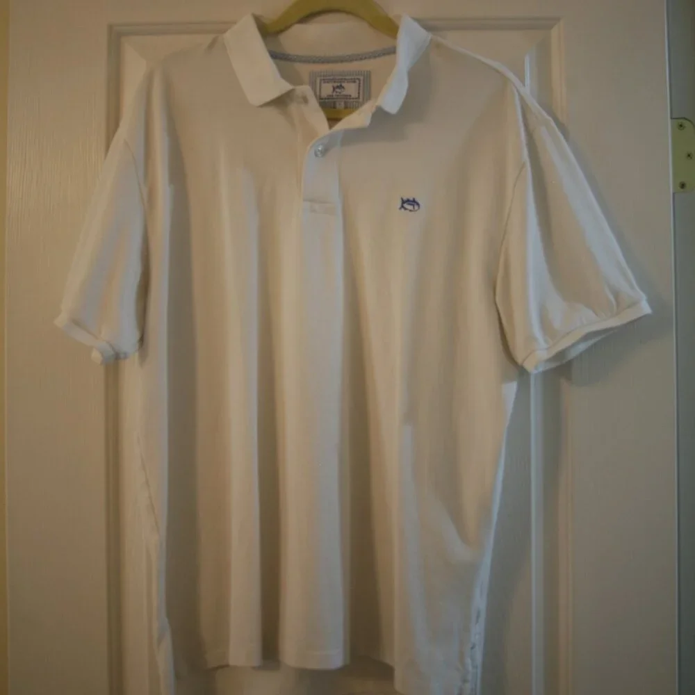 Southern Tide Men's Skipjack Polo Shirt, Size Large, White - Picture 1 of 3